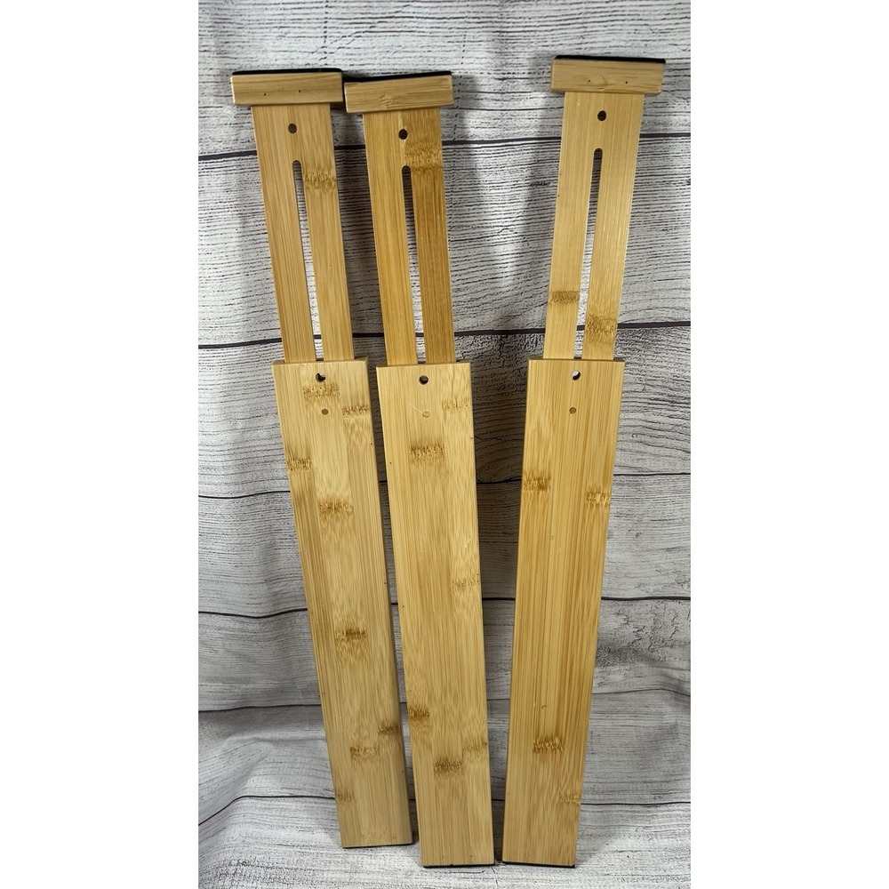 Expandable Bamboo Drawer Dividers Set Of 3 Spring Loaded‎ Organizers